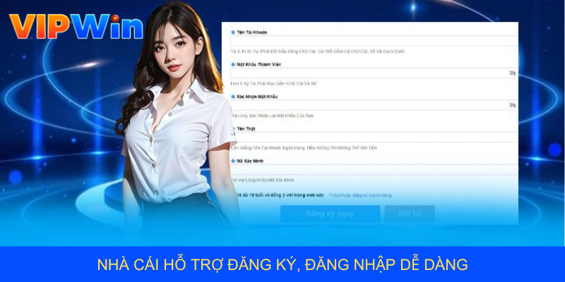 Nhà cái hỗ trợ đăng ký, đăng nhập dễ dàng