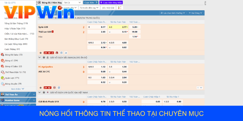 Nóng hổi thông tin thể thao tại chuyên mục